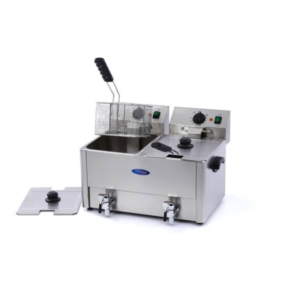 Friteuza electrica profesionala 8+8 litri cu robinet