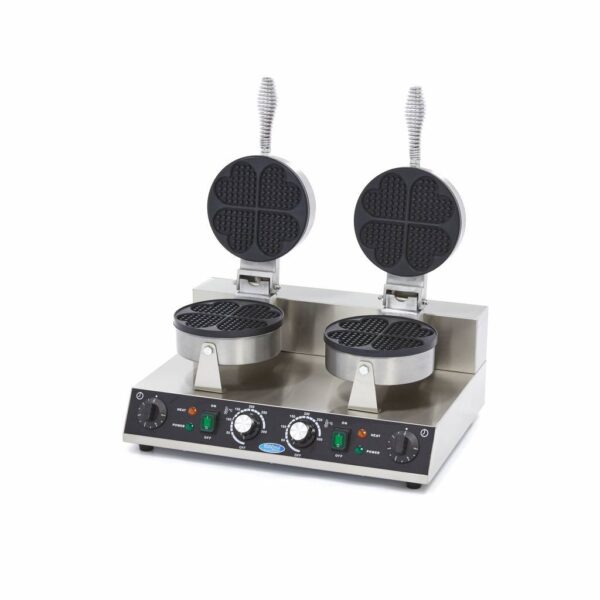 Aparat profesional făcut waffle 2 placi rotunde tip inima